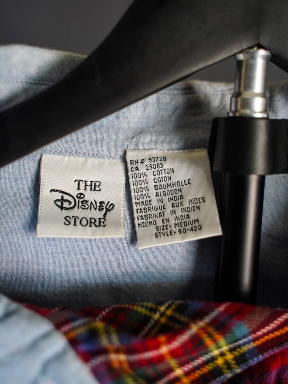 Vintage 90s The Disney Store Winnie The Pooh Patchwork Flannel Shirt Size Small - Picture 13 of 14